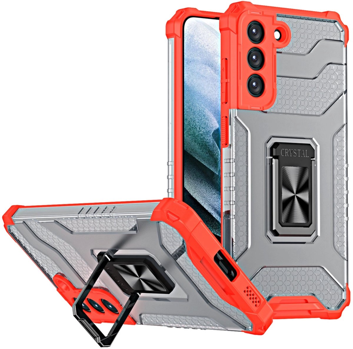 Hurtel Crystal Ring Case Armor Case Voor Samsung Galaxy S21+ 5G Cover