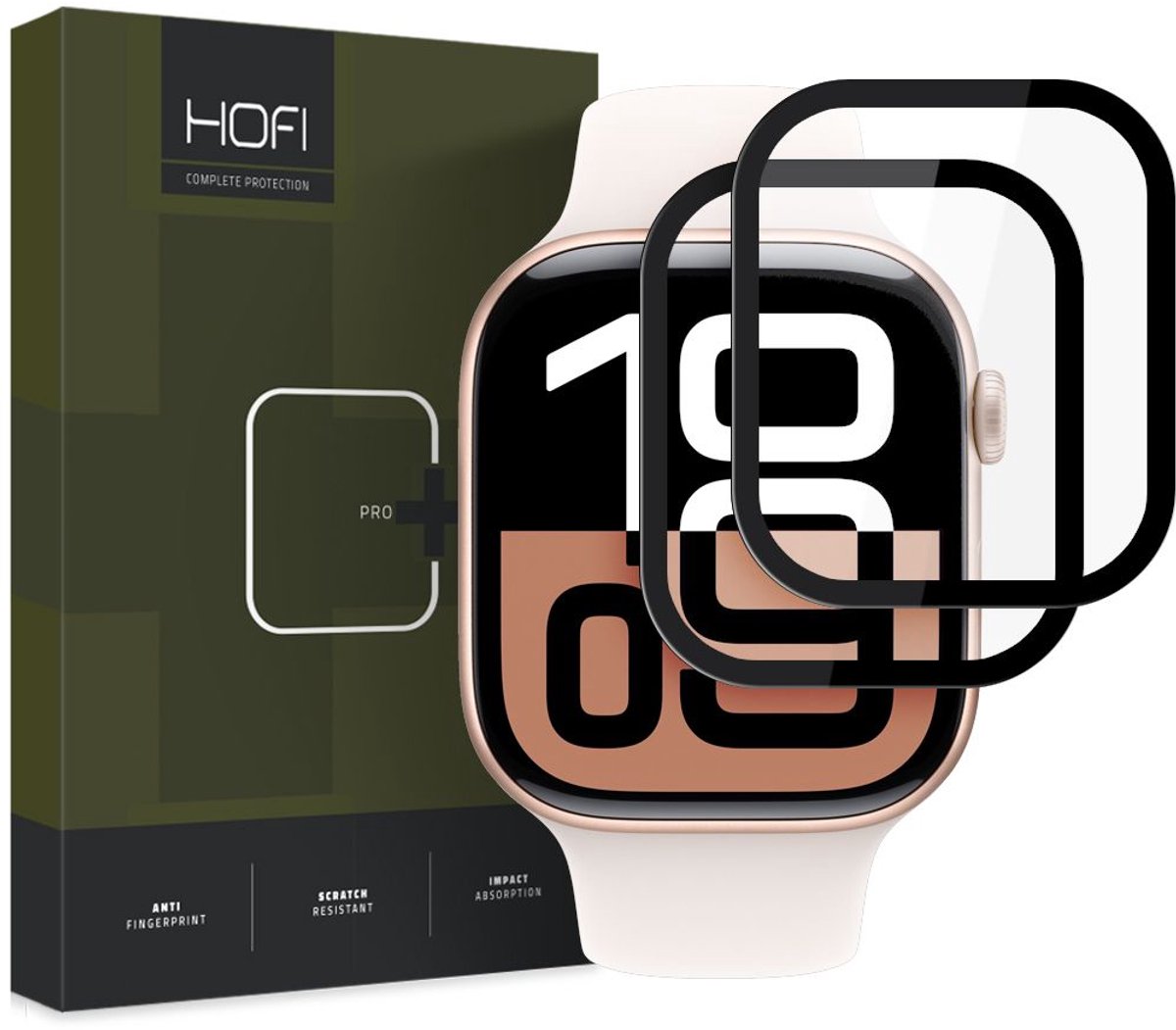 Hofi Hybrid Pro+ Glas 2-Pack Apple Watch 10 (42 Mm) Zwart