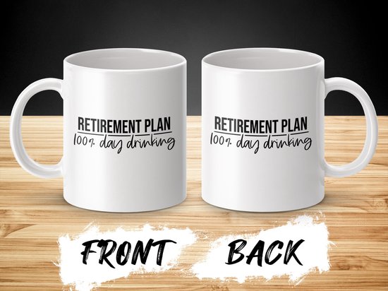 Tasse « Plan de retraite », 100 % de consommation quotidienne, idées cadeaux de retraite amusantes, cadeau de retraite pour femmes, hommes, collègues, Nieuwe retraités