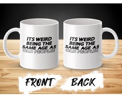 Grappige verjaardagsmok, dezelfde leeftijd als oude mensen, unieke mok, humoristische cadeau-ideeën, koffie- of theemok, verjaardagscadeau