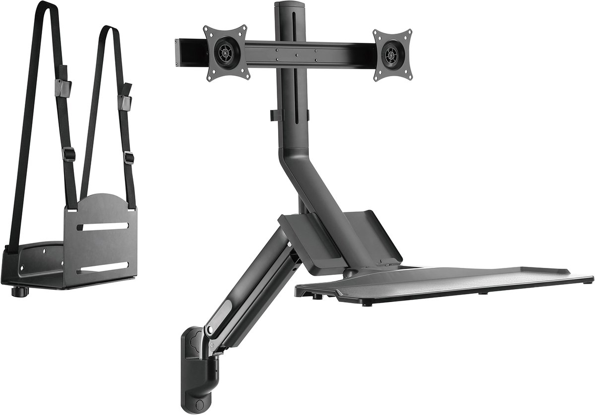Maclean - Monitorbeugel - 3-in-1 Muurbevestiging en Toetsenbordplank - VESA 17" - 32"