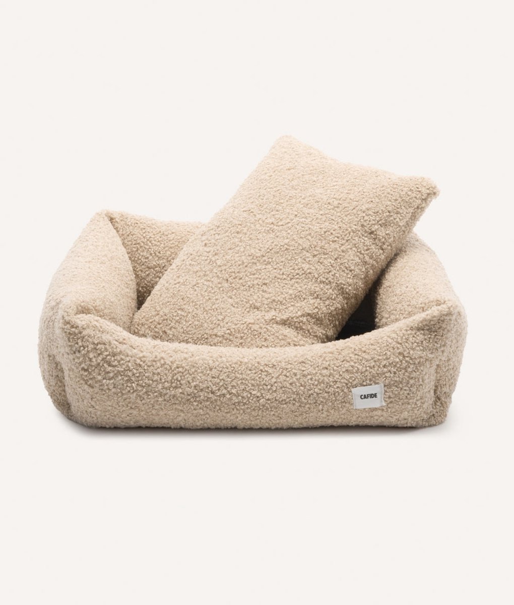 Comfortabele hondenmand van fleece – Beige – Zacht, wasbaar, afritsbaar & anti-slip – Snozy