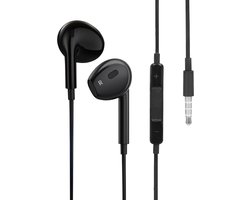 Nuvance Oortjes met Draad - 3.5mm Jack Aansluiting - In-Ear Oordopjes met Draad - Oortjes met Draad en Microfoon - Zwart