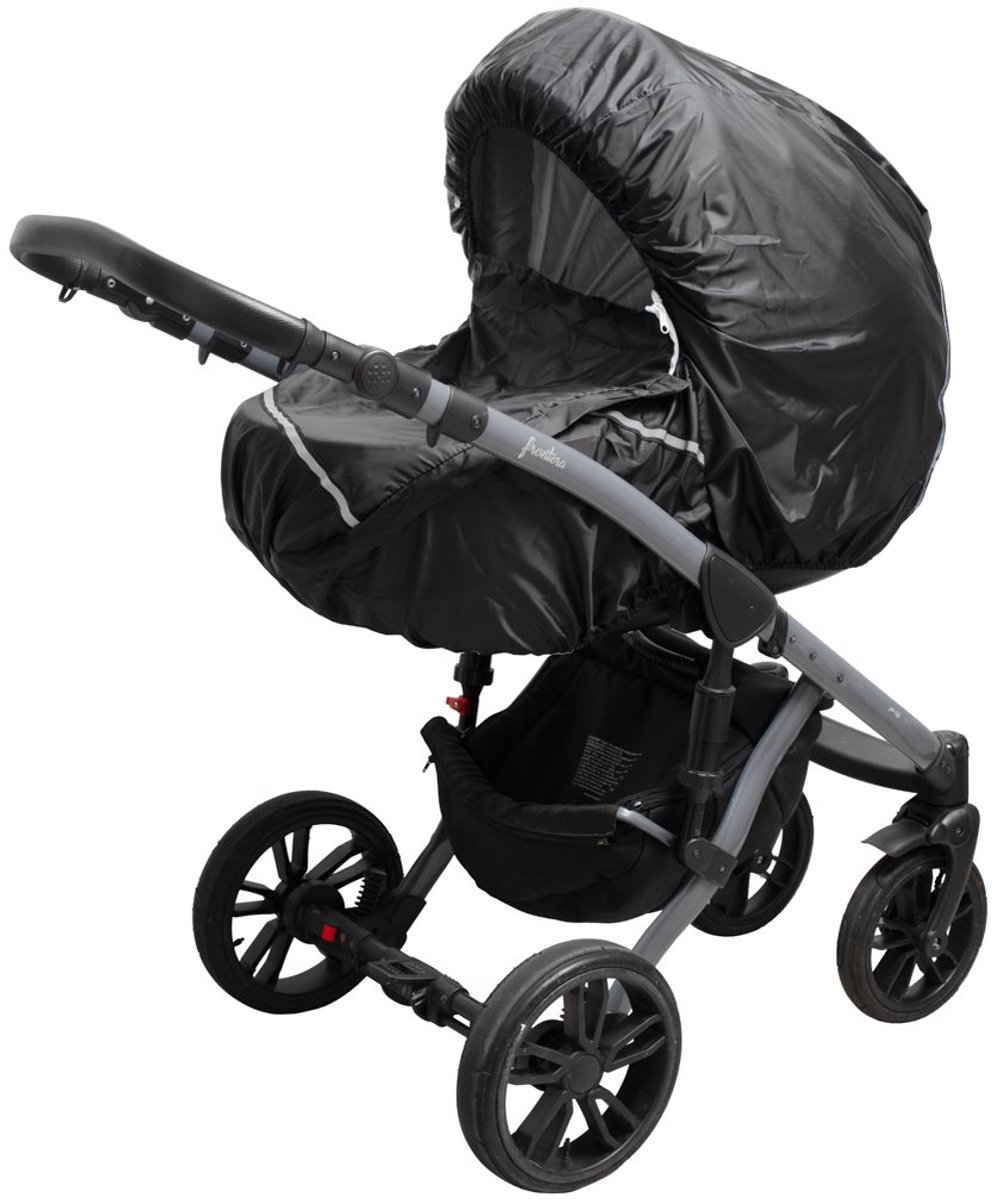 New Baby - Kinderwagenaccessoire - Kinderwagenhoes zwart one size nylon - Hoes - Regenbescherming - Sneeuwbescherming - Waterafstotend - Elastische band