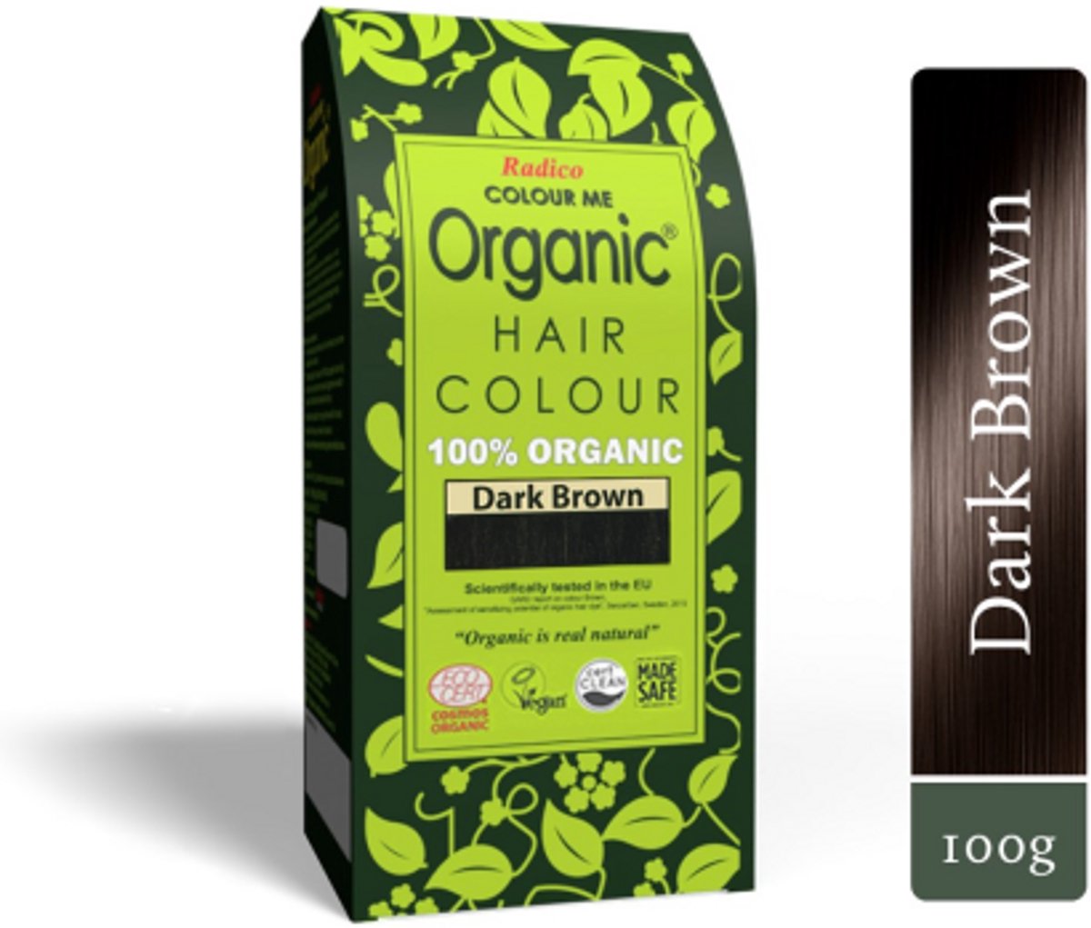 Radico Colour Me Organic Dark Brown 100% Natuurlijke Haarverf 100 g