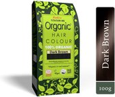 Radico COLOUR ME ORGANIC Dark Brown / Donkerbruin 100% Natuurlijke BIO ORGANIC 9-Kruiden Henna Haarverf Zonder Ammoniak PPD PTD met ECOCERT, HALAL, VEGAN 100g