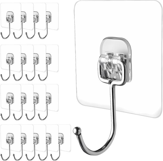 Wandhaken 10 stuks zelfklevende muurhaak sterk zonder boren kaptas badkamer deur keuken handdoek hanger haken lichtblauw