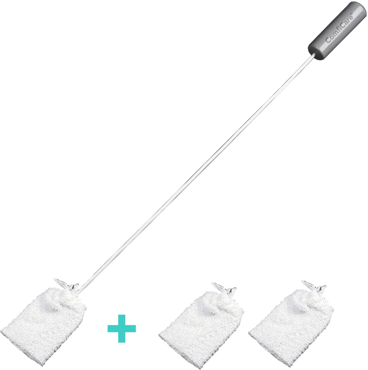 ComfiCare® Tenenwasser op steel - 71 cm - Inclusief 3 washandjes - Grijs/Wit