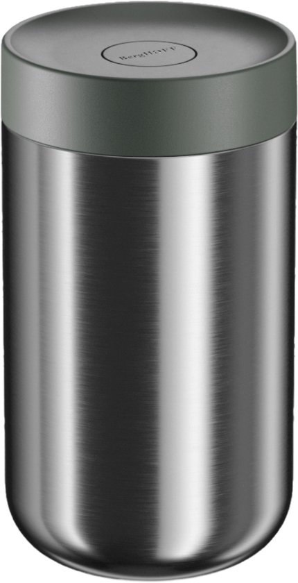 BergHOFF Home Nommie – Boîte à lunch Thermos 0 l – Boîte Thermos étanche – Garde au chaud ou au froid pendant 6 heures – Isolation à double paroi – Récipient alimentaire étanche – Acier inoxydable – Passe au lave-vaisselle – Kaki et Argent