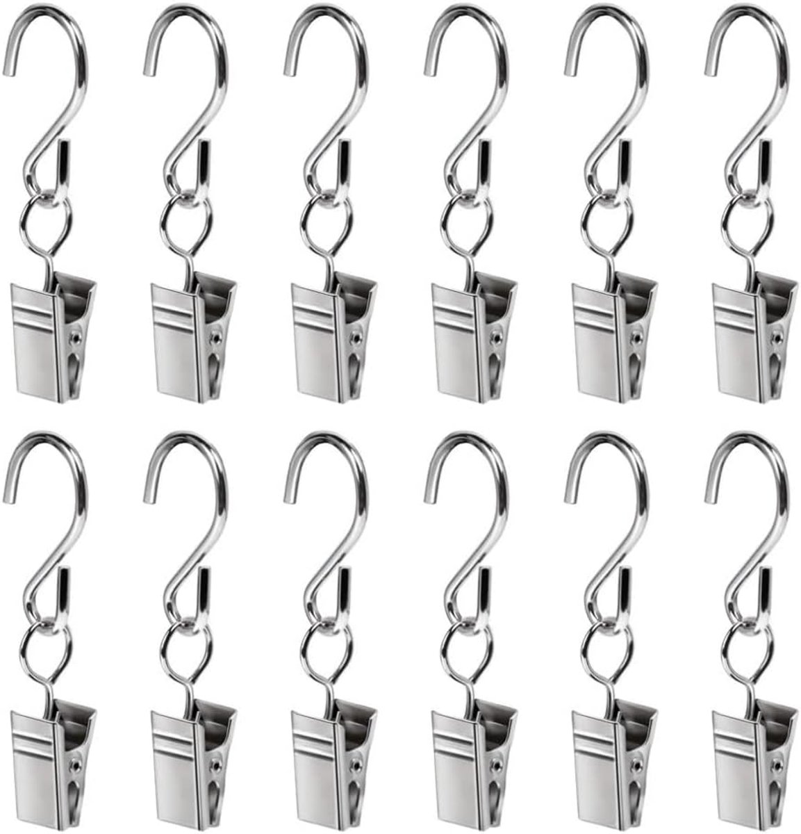 Zilveren hangende feestverlichting clips, gordijnclips met S-haken, fotohaak, voor thuis,