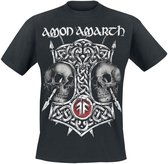 Amon Amarth Hammer & Skulls Heren T-shirt - zwart - L