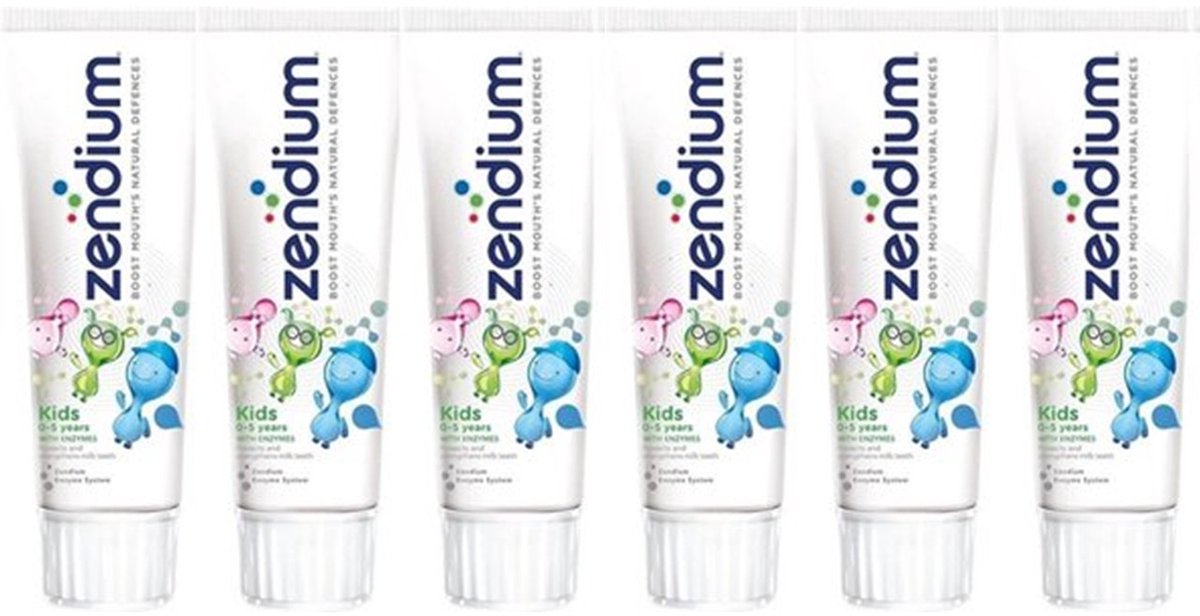 Zendium Kids 0-5 jaar - 75 ml - Tandpasta - Voordeelverpakking 6 stuks