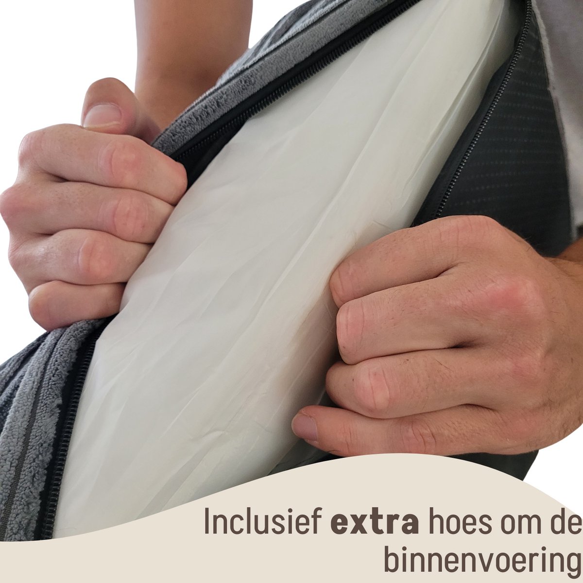 By Cee Cee Orthopedische Hondenmand – Orthopedisch Hondenkussen – Hondenbed – Ribstof - Voor Kleine Honden - Donkergrijs - 80x55cm - Jax – foto 6