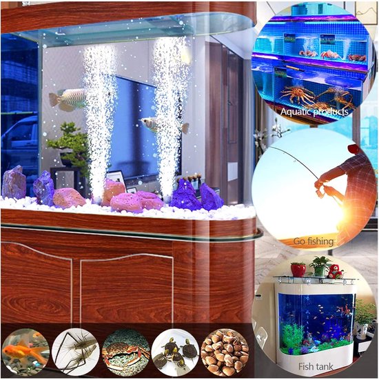 Luchtpompje Aquarium - Aquarium Zuurstof Pomp - luchtpompje - USB Mini Aquarium Luchtpomp - 1W Energiebesparende Beluchter - Draagbare Aquarium Luchtpomp - Met luchtsteen en siliconen slang - Zwart
