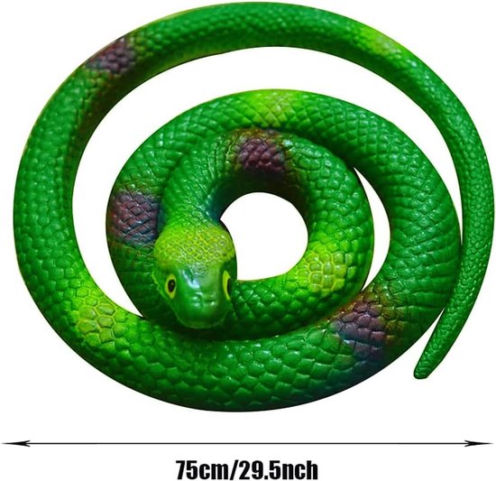 Rubber Snake Figuren - Elastische Rubber Slangen - Realistische Rubber Slangen voor het Schrikken van Vogels - Grappen - Halloween Feest - Verpakking van 2 — afbeelding 5