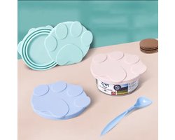 Siliconen Pootdeksel met Lepel – 1 Set – Voor Katten- en Hondenvoer – Groen – BPA-vrij & Herbruikbaar