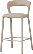 WOOOD Noble Barstoel - Geweven Stof - Zand - 95x48x52