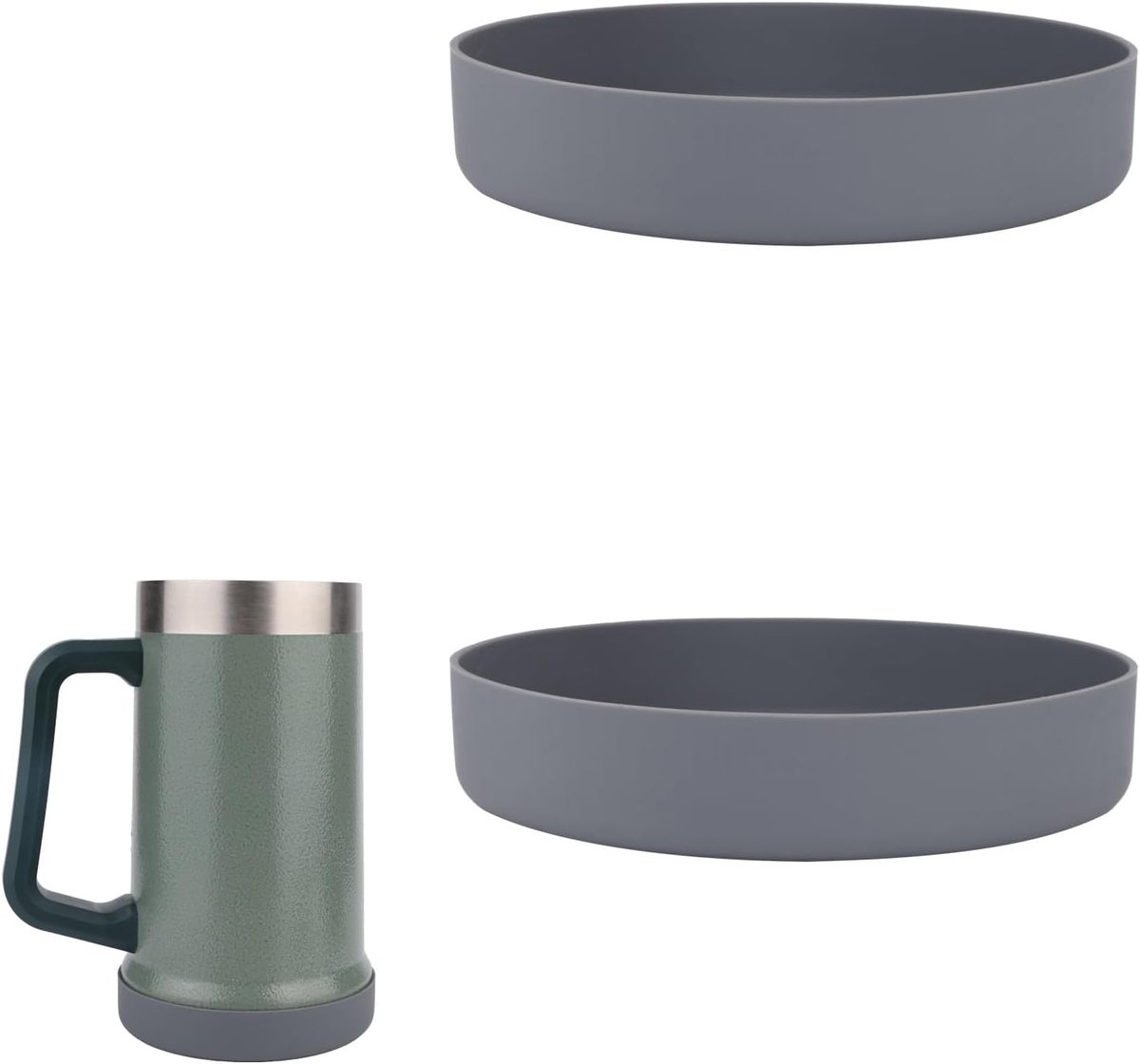Image of 2pcs Silicone Voet voor The Big Grip Bierpul - Krassenbestendige Bekerbodem Bescherming - BPA Vrije Bekeraccessoires voor Bierkruiken, Tumblers & Waterflessen (Grijs)