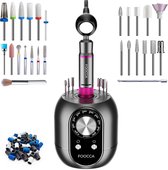FOOCCA® Desktop Pro Max - Elektrische Nagelvijl 50000 RPM - LED Verlichting - Nagelfrees - 24 Bitjes en 95 Schuurrolletjes - Manicure en Pedicure Set - Eeltverwijderaar - 2 Extra Accessoires