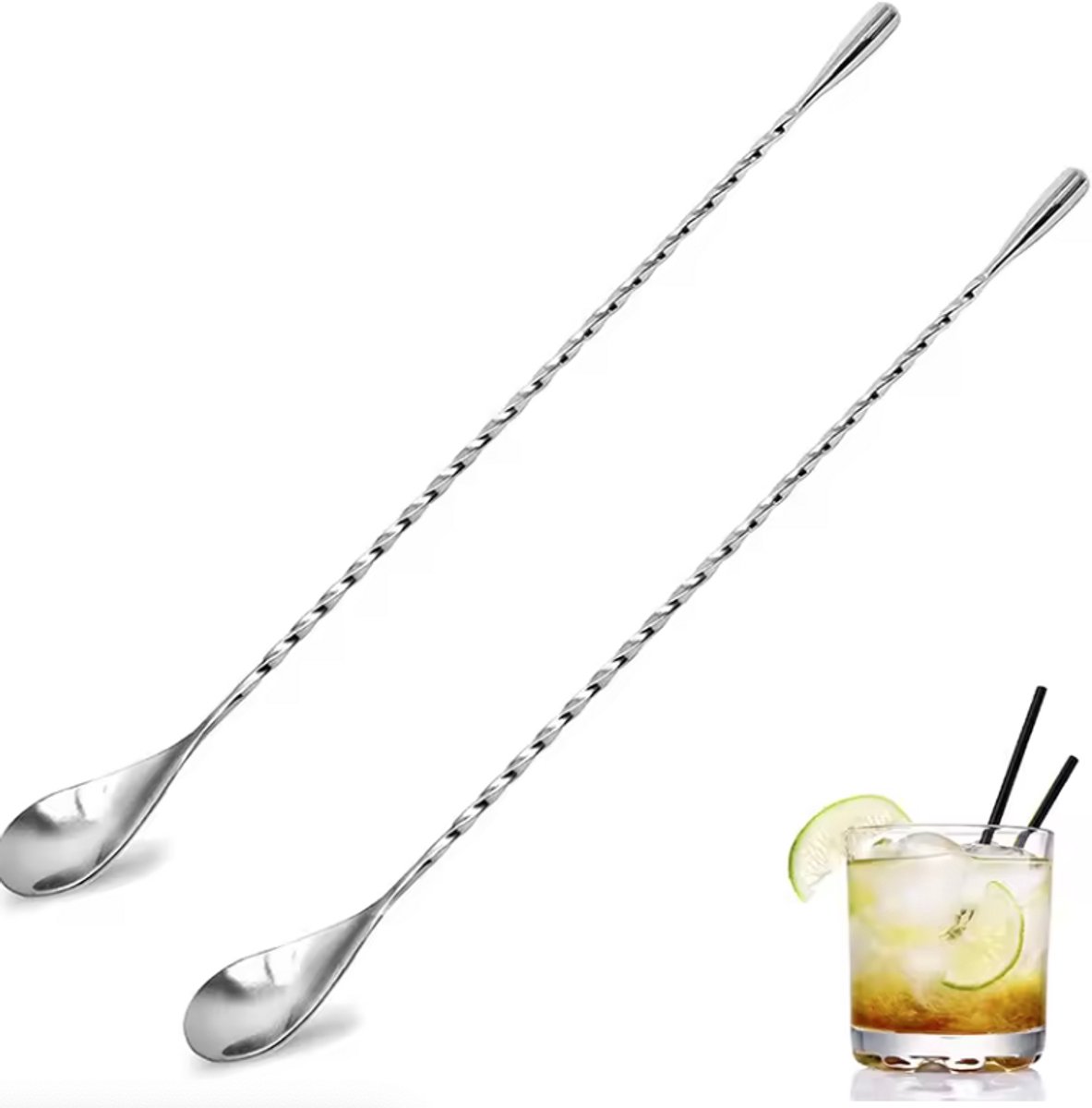 Sangria Lepel - IJslepels set van 2- Theelepels - Barlepel - Sorbetlepels