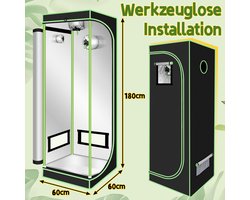 Kweektent Compleet Set Kweeklamp ,60*60*180CM Kweekkast ,Growbox voor Binnen,Groeikas , Alles-in-één Indoor complete kweektent set voor Planten, Groenten en Kruiden