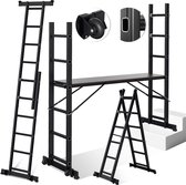 2x6 Multifunctionele Kamersteiger,Ladder,Werkhoogte 2.76 meter, zwart