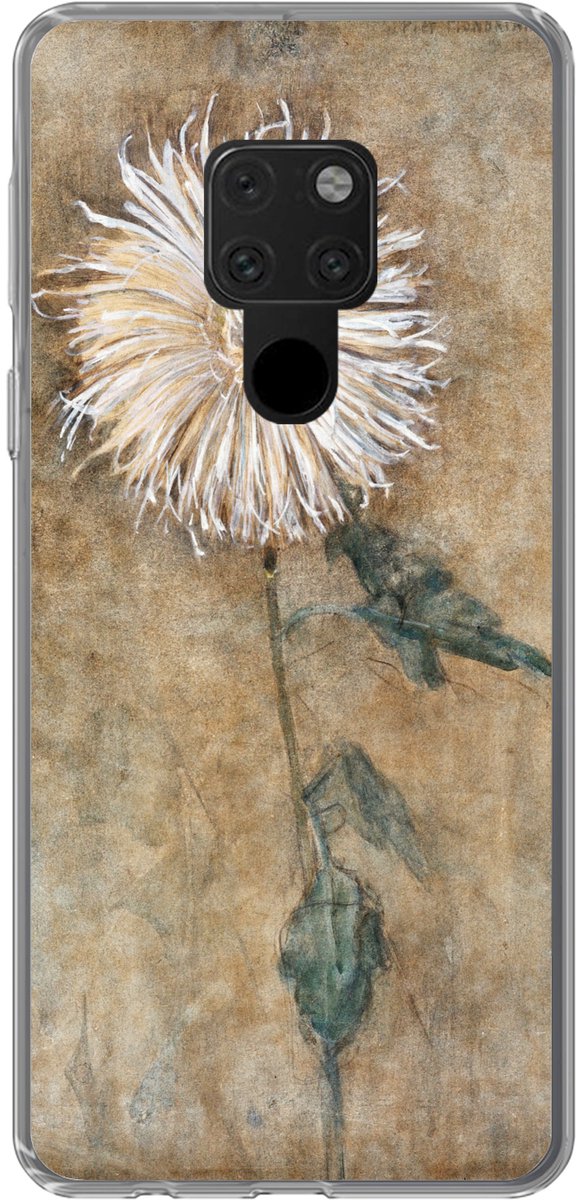 Telefoonhoesje Geschikt voor Huawei P40 Lite hoesje - Chrysant - Piet Mondriaan - Oude meesters - Siliconen Telefoonhoesje Telefoonhoesje
