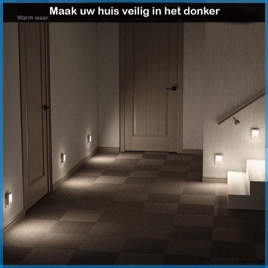 Dussdote Nachtlampfitting - met schemersensor - 2 lampkoppen - traploos instelbare lichtsterkte - ideaal voor kinderkamers, trappenhuizen, slaapkamers, keukens - kan worden gebruikt als richtingsverlichting - warm wit licht van Dussdote — afbeelding 5