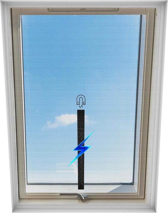 ECD Germany 1-pack Vliegenhor Met Frame Van Aluminium - 80 X 100 Cm - Wit