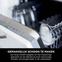 Gedeeltelijk zichtbare vaatwasserlade met schone onderdelen van de Ninja CRISPi.