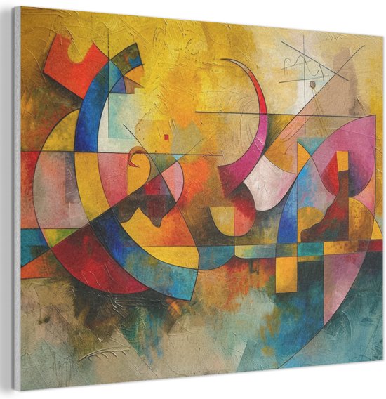 Akoestisch wandpaneel 70x50 cm - Vilt schilderij Kunst - Abstract - Aesthetic - Kleurrijk - Art - Akoestische panelen - Geluidsdempende wanddecoratie - Geluidsisolatie woonkamer - Muurdecoratie geluidspanelen