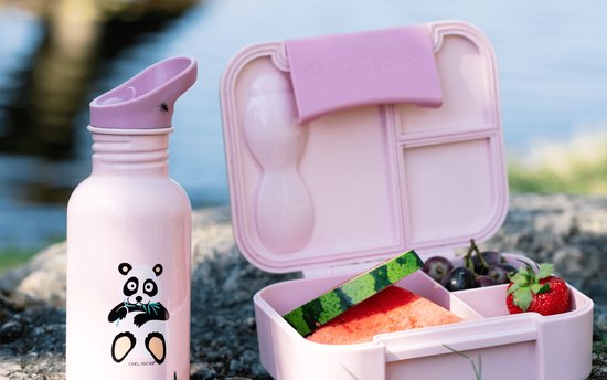 Boîte à bento Carl Oscar – Panda – Rose clair – Sans BPA – 3 compartiments – Boîte à lunch pour Enfants – Ø 18,3 x 15,3 x 5,7 cm