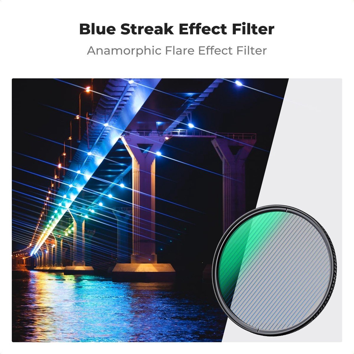 K&F Concept 82mm Blue Streak Nano-X HD MRC brushed filter video film camera