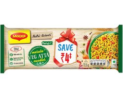 MAGGI Nutri-licious Volkoren Masala Noedels 290g – Rijk aan Vezels, IJzer & 20 Kruiden met Kajal Sticker