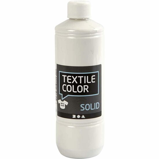Peinture textile Wit Ð Teinture pour vêtements Witte Ð Peinture pour tissu Ð Teinture textile Ð Peinture Ð Peinture pour Vêtements Ð Teintures textiles Ð Teinture pour tissu Ð Teinture pour Vêtements DIY Ð Opaque Ð 500 ml Ð 1 pièce