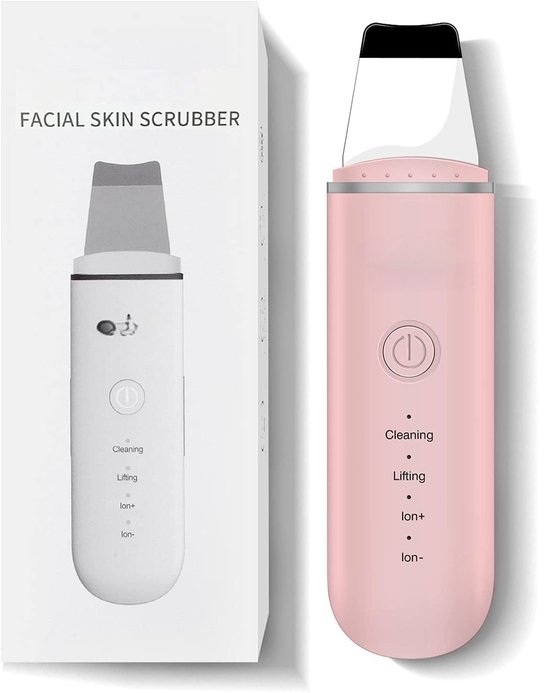 JOLLY TRINKLE®Ultrasone Gezichtsreiniger – 4-in-1 Skin Scrubber – Zwarte Punt Verwijderaar – Oplaadbaar – Voor Diepe Reiniging en Serumabsorptie-Rose