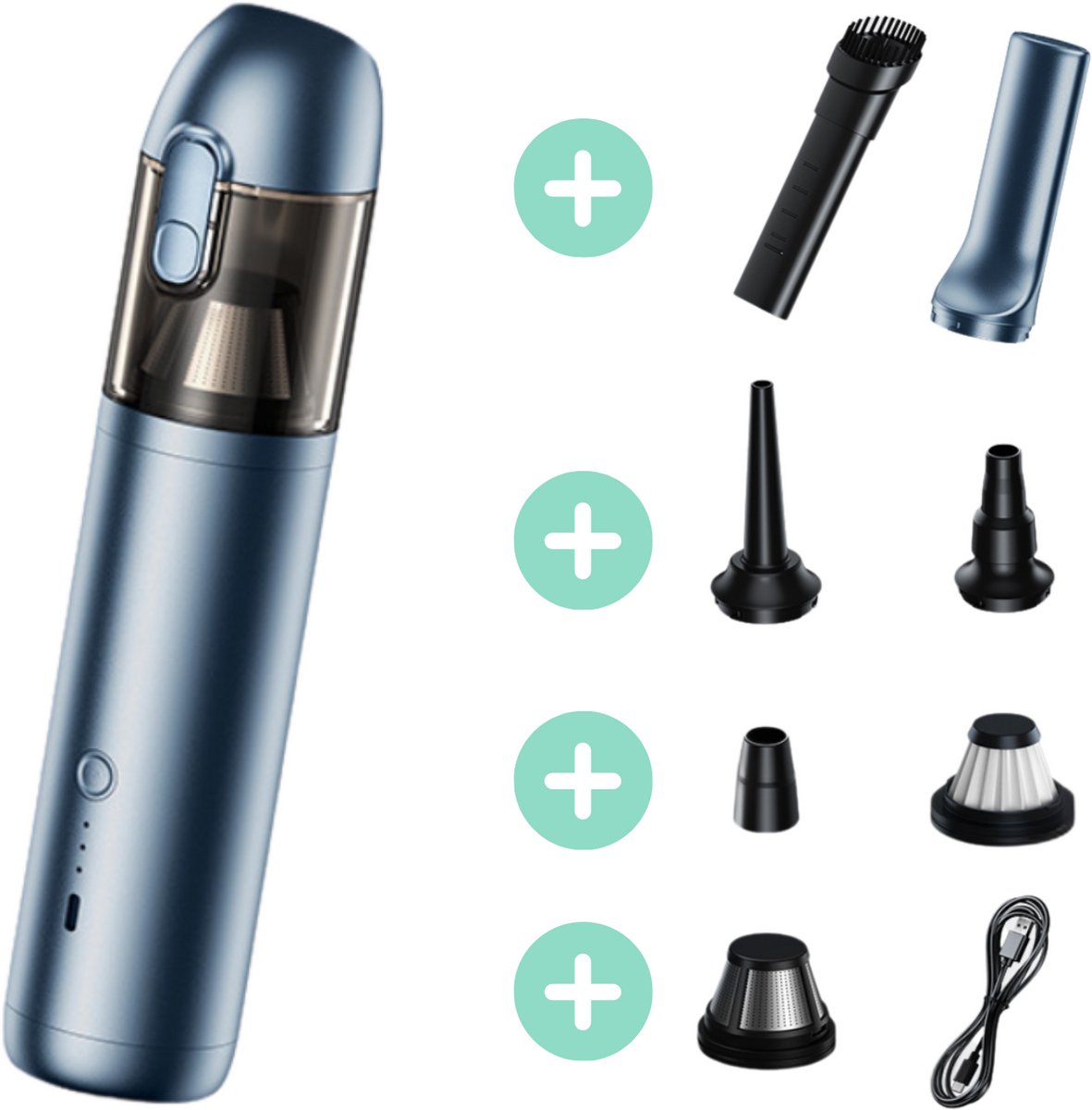 Purgato Auto Stofzuiger Draadloos 16000Pa Zwart