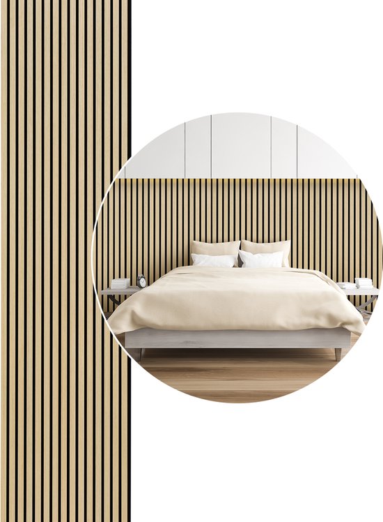Stegu PROLINE Lamelles Acoustiques Chêne 120x60 Cm - Lot De 4 Panneaux Absorbants Sonores Et Décoratifs FSC