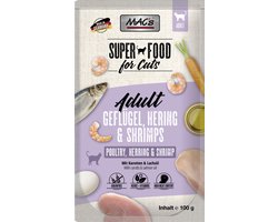 Mac’s Kattenvoer Natvoer Maaltijdzakjes - Gevogelte, Haring en Garnalen - 12 x 100g