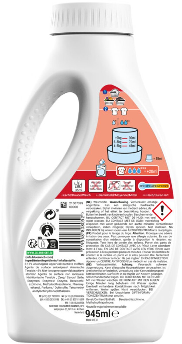 Gama Vloeibaar Wasmiddel Colour 21 Wasbeurten - 4 x 945 ml - Voordeelverpakking