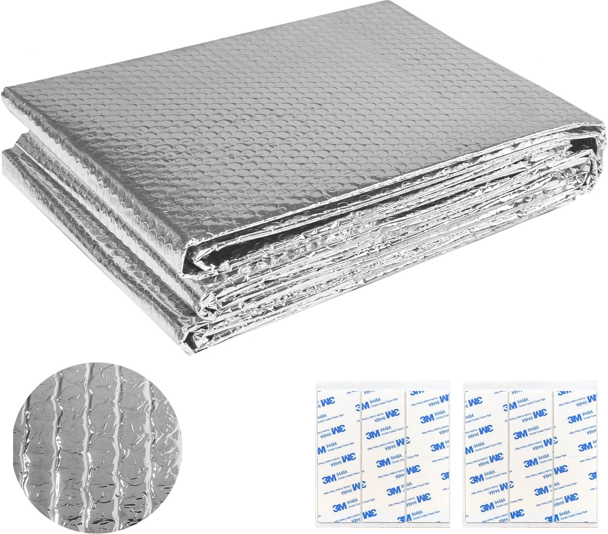 Isolatiefolie - Radiatorfolie - Dubbele bubbelisolatiefolie - Waterdicht Hittebestendig - Transportverpakking - Afmaaibaar - 0.6m x 20m