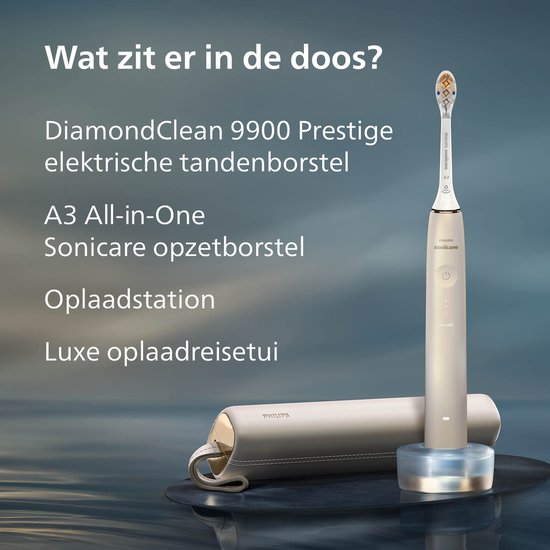 Philips Sonicare DiamondClean Prestige 9900 - Elektrische tandenborstel met SenseIQ - AI- Champagne - HX9992/11