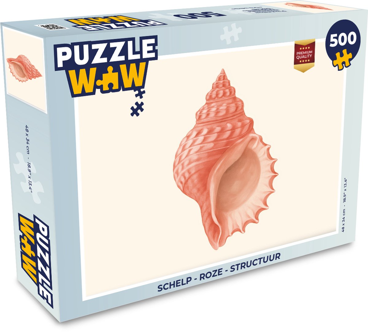 Puzzel Schelp - Roze - Structuur - Legpuzzel - Puzzel 500 stukjes