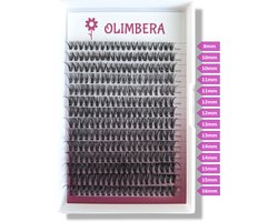 Olimbera 280PCS Cluster Wimpers D Krul 0.07mm 40D 8-16mm DIY Wimper Extensions Brede Stam Lashes Individuele Wimpers thuis (D Cluster Lash Extension, Nep Wimpers)