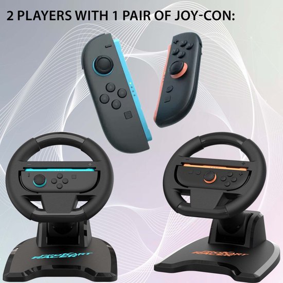 Subsonic Set van 2 Vouwbare Racesturen - Voor Nintendo Switch 2 & Switch - 180° Rotatie - Mario Kart Accessoire - Joy-Con Compatibel van Subsonic — afbeelding 2