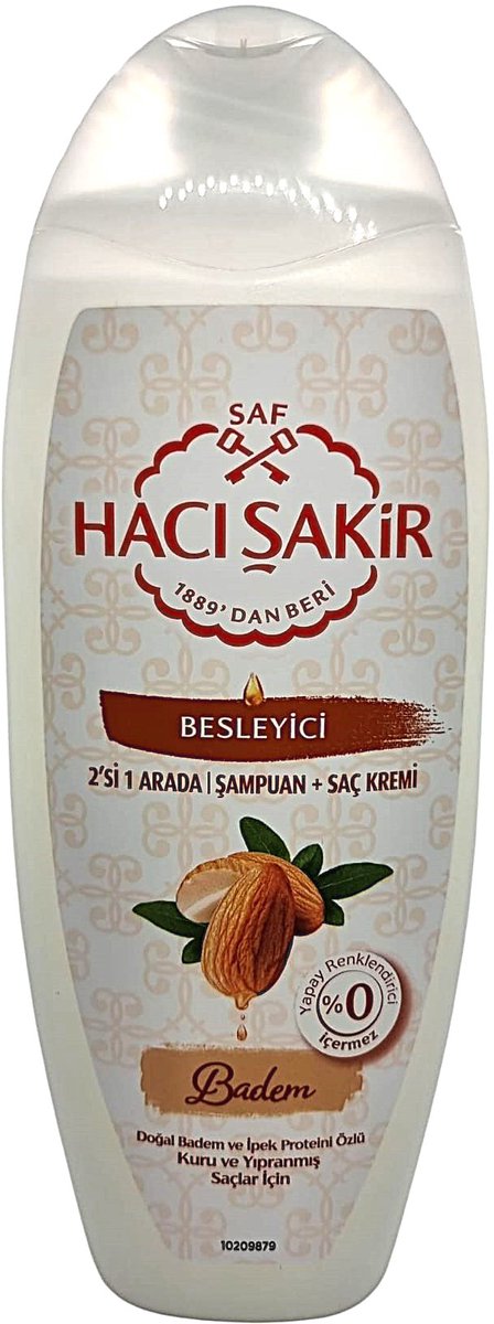 Hacı Sakir Shampoo en Conditioner 500 ml 2in1 Amandel - voor droog en beschadigd haar -Sampuan ve sac kremi - Hacı Sakir Shampoo and Conditioner 2in1 Almond - for dry and damaged hair 500 ml