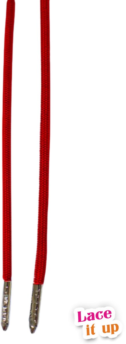Lace it Up - Handgemaakte schoenveters fijn uni rood - Rode veters 120cm met zilveren stiften