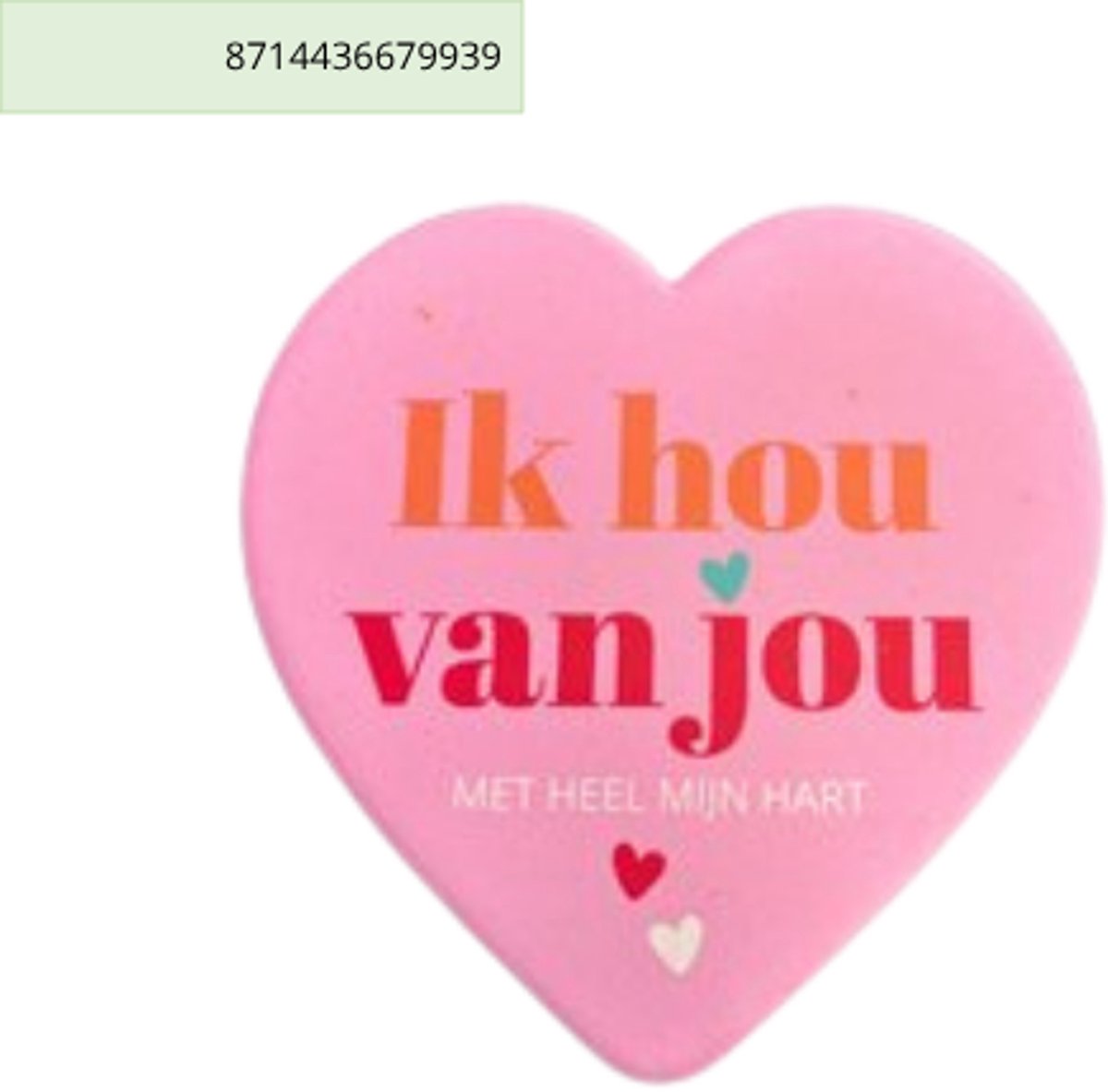 Tegeltje - onderzetter 'ik hou van jou met heel me hart"