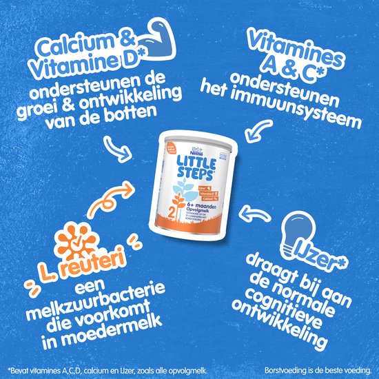 Nestlé Little Steps 2 - Flesvoeding 6+ maanden - 2x 800 gram - Babymelk - babyvoeding van Nestlé — afbeelding 5