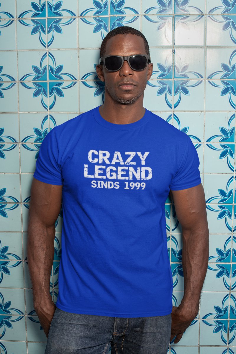 1999 Jaar Blauw T-shirt Heren - Maat L - Legend - Verjaardag Cadeau Mannen - Limited Edition
